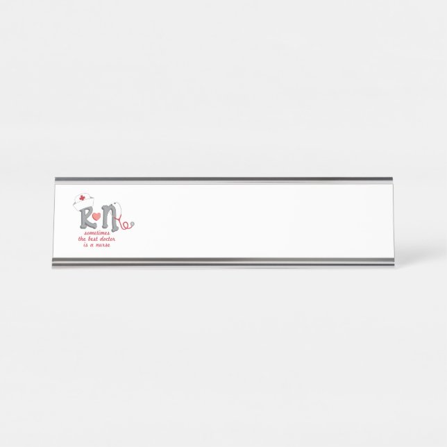 Best Doctor Is A Nurse Desk Name Plate (Front)