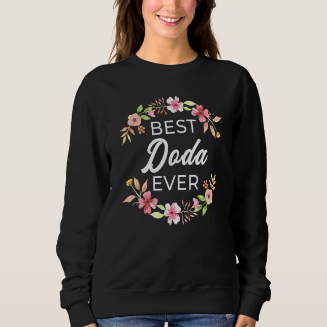 Best Doda Ever Jewish Aunt Floral Sweatshirt (Front)
