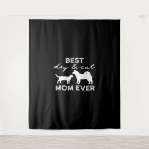 Best Dog And Cat Mum Gift Cute Crazy Cat Lady Dog Tapestry