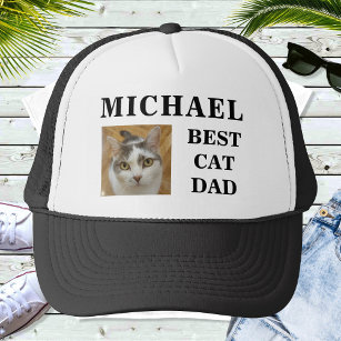 Best Dog Cat Dad Custom Photo Text Personalised Trucker Hat
