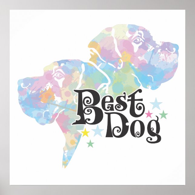 Best Dog "colorful" Poster (Front)
