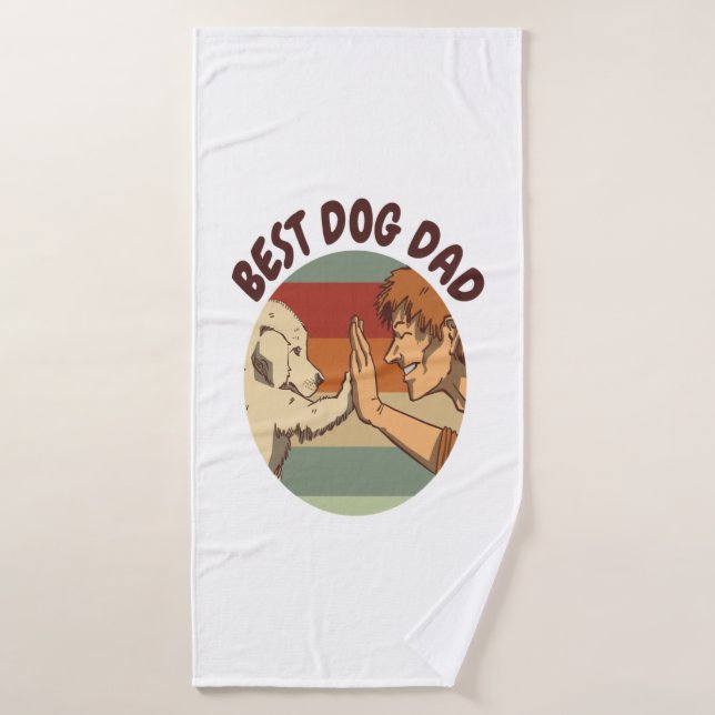 Best Dog Dad  Bath Towel (Bath Towel)