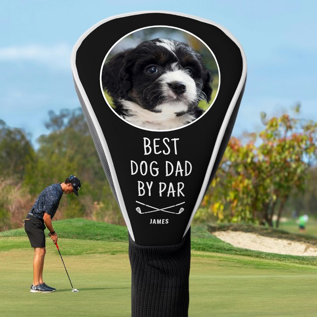 Best Dog Dad By Par Father's Day Custom Photo Golf Head Cover (Creator Uploaded)