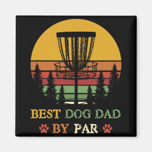 Best Dog Dad By Par Funny Retro Vintage Frisbee Go Magnet