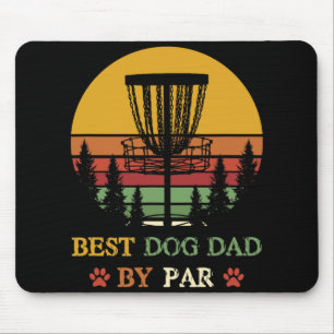 Best Dog Dad By Par Funny Retro Vintage Frisbee Go Mouse Pad
