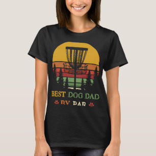 Best Dog Dad By Par Funny Retro Vintage Frisbee Go T-Shirt