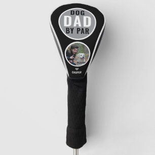 Best Dog Dad By Par Golf Gift Name Photo Black Golf Head Cover
