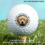 Best DOG DAD By Par Paw Print Custom Photo Golf Balls<br><div class="desc">Best Dad By Par ... Two of your favourite things , golf and your dog ! Now you can take your best friend with you as you play 18 holes . Customise these wilson golf balls with your dogs favourite photo and name . Great gift to all golf and dog...</div>