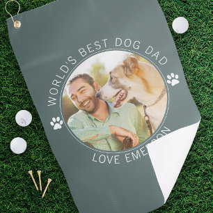 Best Dog Dad By Par Photo Golf Towel