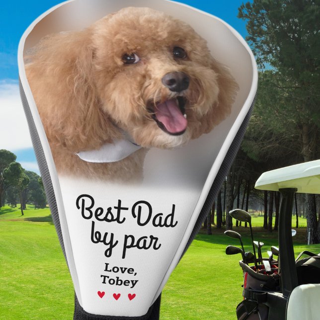 Best Dog Dad By Par Photo Name Custom  Golf Head Cover (Best Dog Dad By Par Photo Name Custom Golf Head Cover)