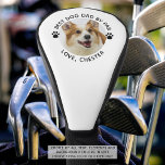 BEST DOG DAD BY PAR Photo Pawprints Golf Head Cover<br><div class="desc">For the dog lover and golf lover, create a personalised golf driver club cover featuring his furry best friend and the suggested title BEST DOG DAD BY PAR accented with dog pawprints with your custom text underneath the picture. All text is editable and all text, pawprints and background colours can...</div>