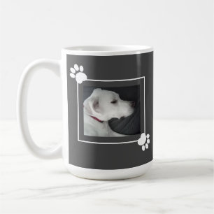 Best Dog Dad Cute Photo Frame with Paws Coffee Mug