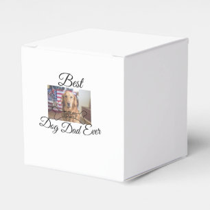 Best dog Dad ever add pet name photo bone golden r Favour Box