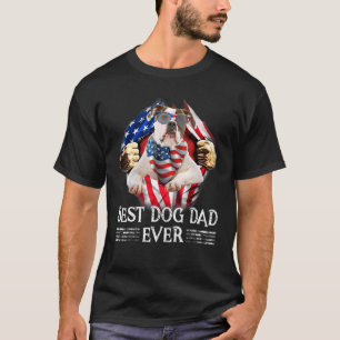 Best Dog Dad Ever American Bulldog American Flag T-Shirt