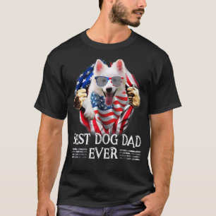 Best Dog Dad Ever American Eskimo American Flag M T-Shirt