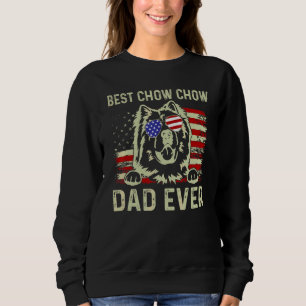 Best Dog Dad Ever American Flag Dad Joke Chow Chow Sweatshirt