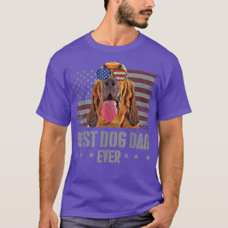 Best Dog Dad Ever American Flag T-shirt Father's D