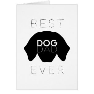 Best Dog Dad Ever Black Dog Face Father's Day Card