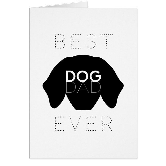 Best Dog Dad Ever Black Dog Face Father's Day Card (Front)