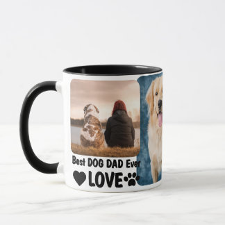Best Dog Dad Ever Custom Modern Photo and Dog Name Mug