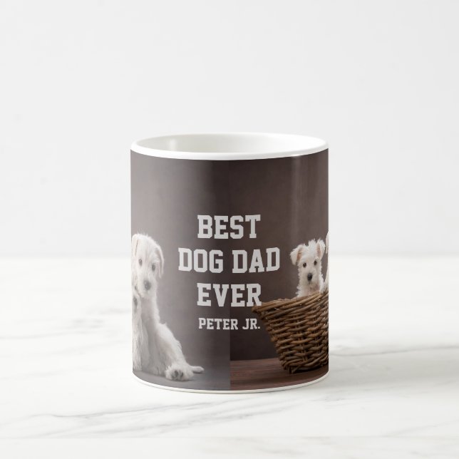 Best Dog Dad Ever Custom Photo Coffee Mug (Center)