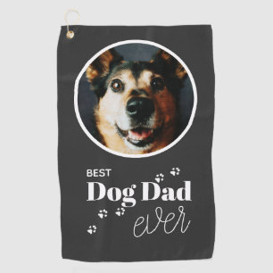 Best Dog Dad Ever Custom Photo  Golf Towel