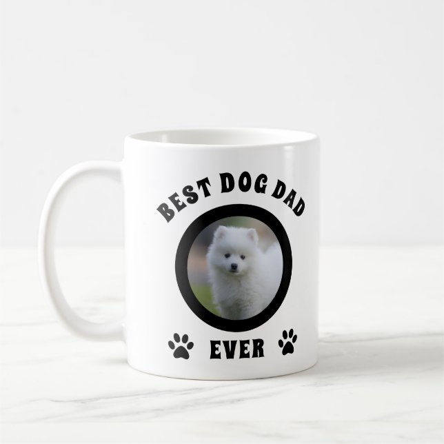 Best Dog Dad Ever Custom Photo Personalised Coffee Mug (Left)