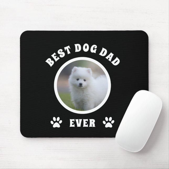 Best Dog Dad Ever Custom Photo Personalised Mouse Pad (With Mouse)