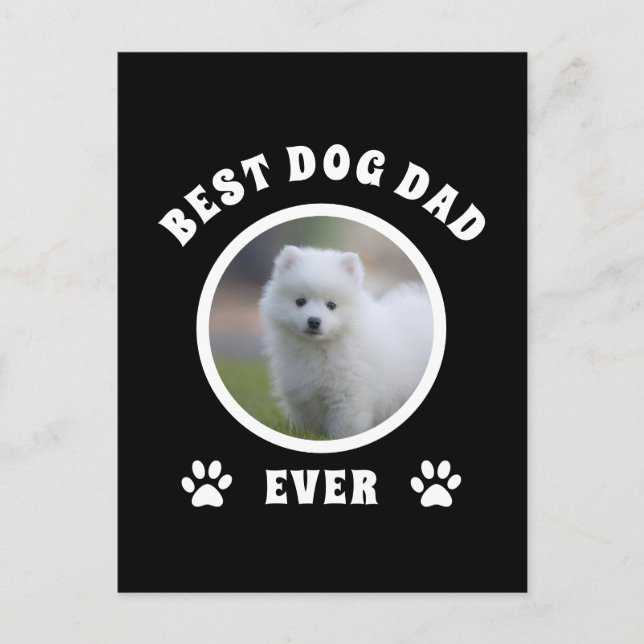 Best Dog Dad Ever Custom Photo Personalised Postcard (Front)