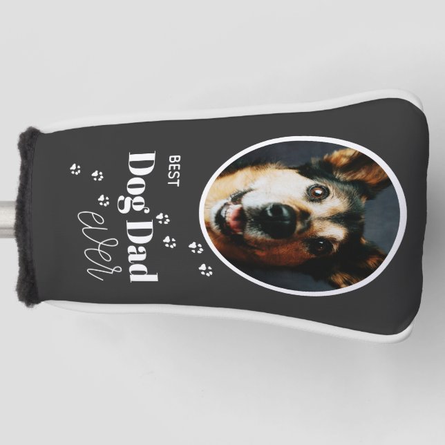 Best Dog Dad Ever Custom Photo Putter  Golf Head Cover (Front)