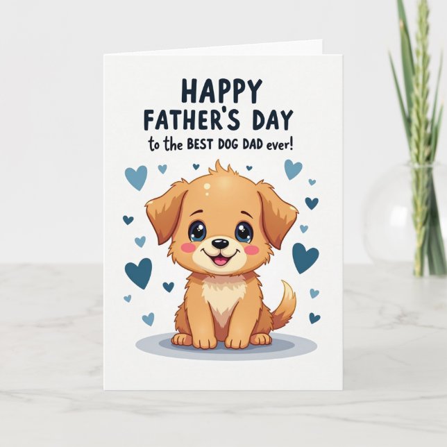 Best Dog Dad Ever Cute Card (Front)