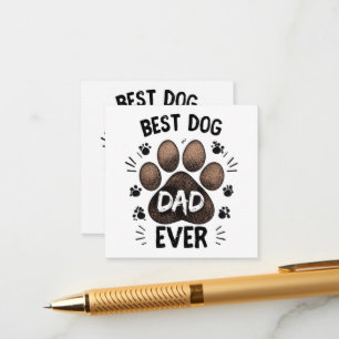 Best Dog Dad Ever – Cute Paw Print Dog Lover Enclosure Card