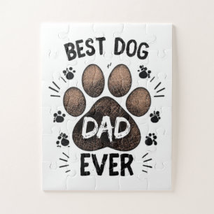 Best Dog Dad Ever – Cute Paw Print Dog Lover Jigsaw Puzzle