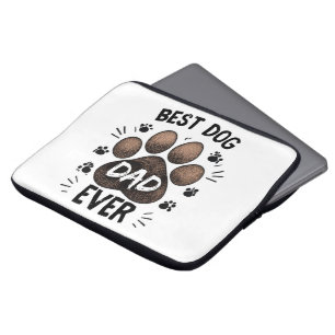 Best Dog Dad Ever – Cute Paw Print Dog Lover Laptop Sleeve