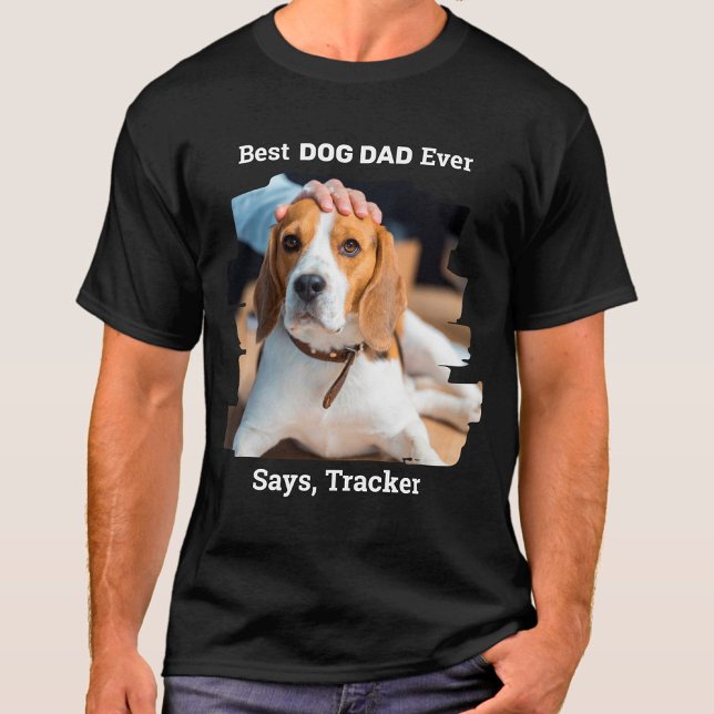 Best Dog Dad Ever Cute Personalised Pet Photo T-Shirt (Creator Uploaded)