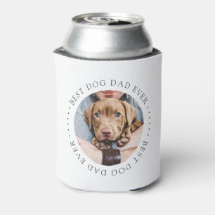 Best Dog Dad Ever Elegant Simple Custom Photo Can Cooler