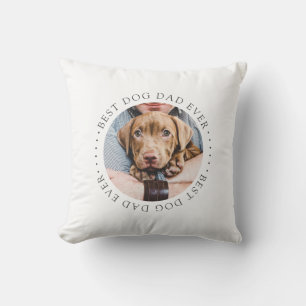 Best Dog Dad Ever Elegant Simple Custom Photo Cushion