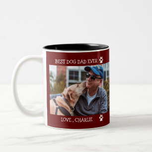 Best Dog Dad Ever Father's Day Custom Photo  Two-T Two-Tone Coffee Mug