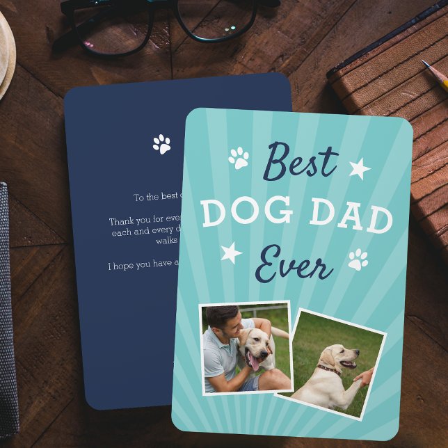 Best Dog Dad Ever | Father's Day Flat Photo Card (Creator Uploaded)