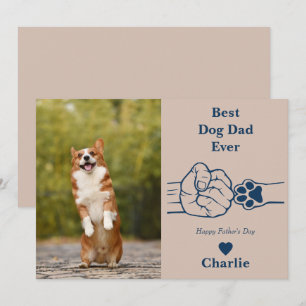 Best Dog dad ever fist bump father's day card