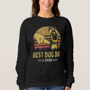 Best Dog Dad Ever German Shepherd Retro Puppy  Des Sweatshirt