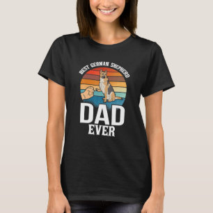 Best Dog Dad Ever German Shepherd Retro Vintage T-Shirt