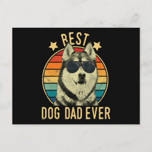 Best dog dad ever Gift for siberian husky dad Invitation Postcard