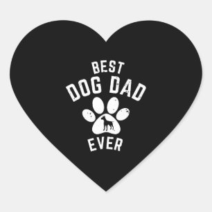 BEST DOG DAD EVER HEART STICKER