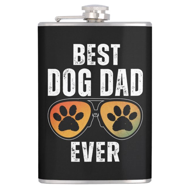 BEST DOG DAD EVER HIP FLASK (Front)