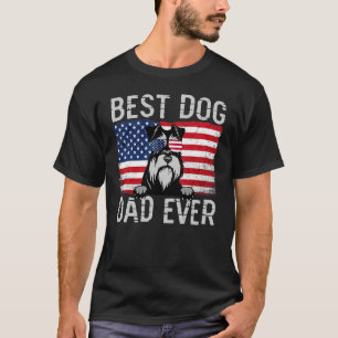 Best Dog Dad Ever Miniature Schnauzer Usa American T-Shirt