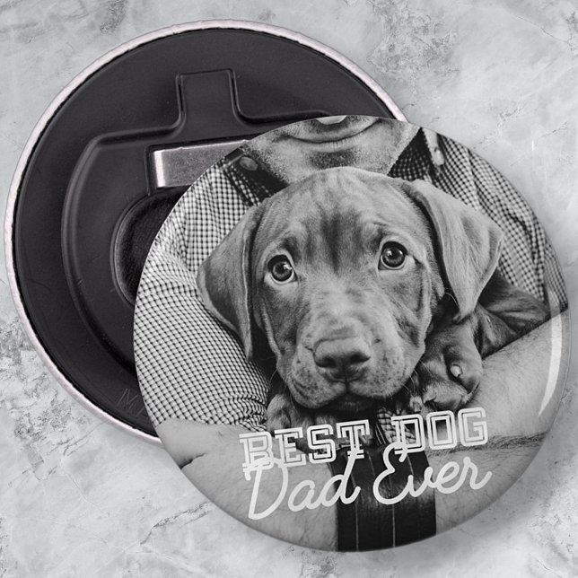 Best Dog Dad Ever Modern Custom Pet Photo Bottle Opener (Creator Uploaded)