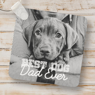 Best Dog Dad Ever Modern Custom Pet Photo Key Ring