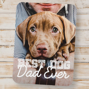 Best Dog Dad Ever Modern Custom Pet Photo Magnet