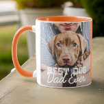 Best Dog Dad Ever Modern Custom Photo and Dog Name Mug<br><div class="desc">This simple and classic design is composed of serif typography and add a custom photo</div>